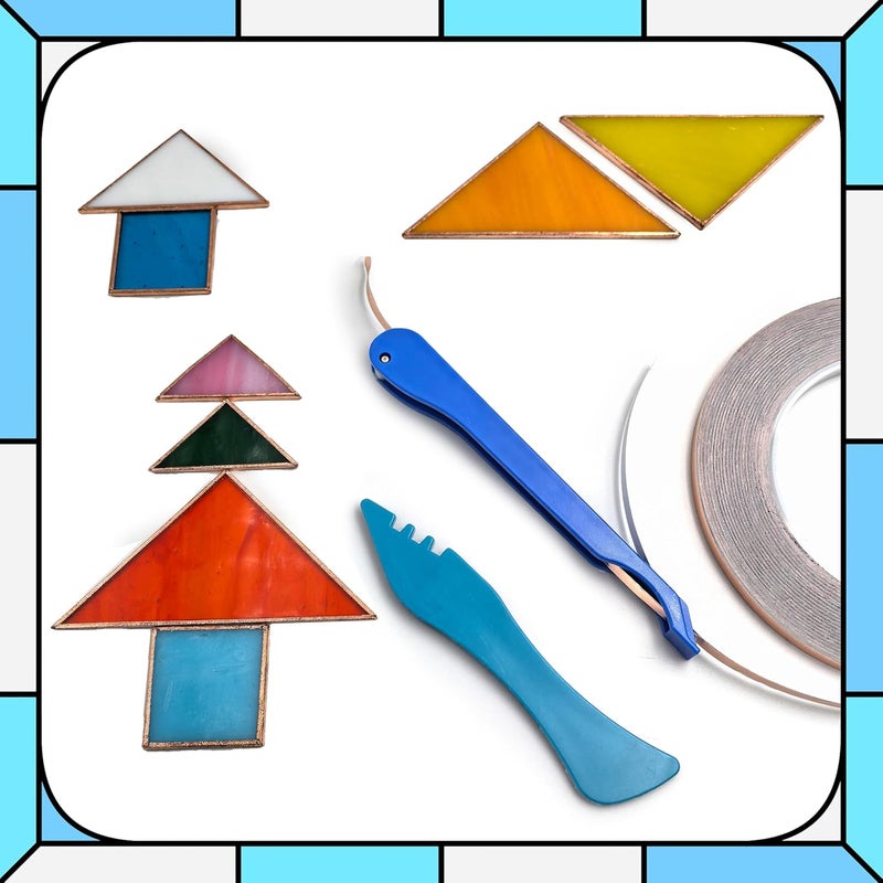 ARTIMUSES 1/4" Copper Foil Hand Foiler, Hand Foiler for Stained Glass, Blue - Image 4